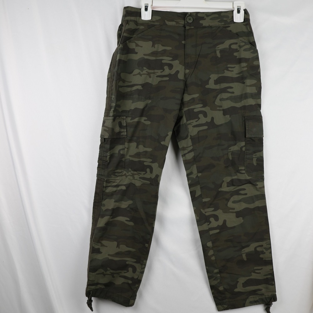 Social Standard Pants Womens XS Camo Mother‎ Nature Poplin Cargo Scout Jogger